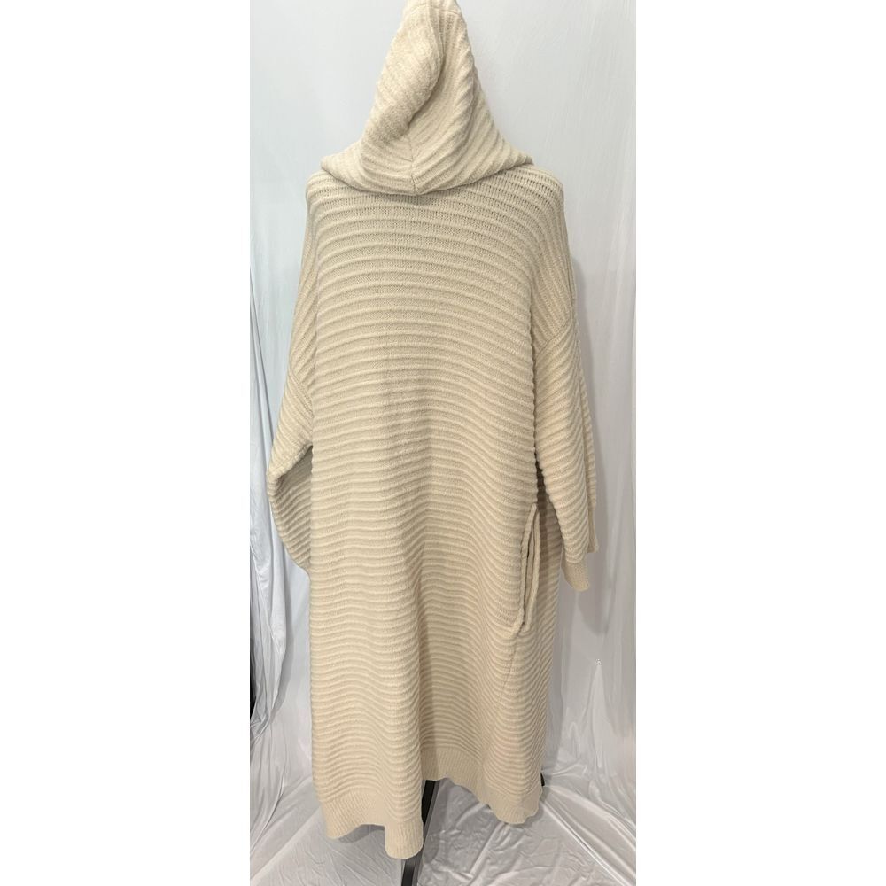 Free People Cream Ribbed Cardigan size large - Picture 3 of 9